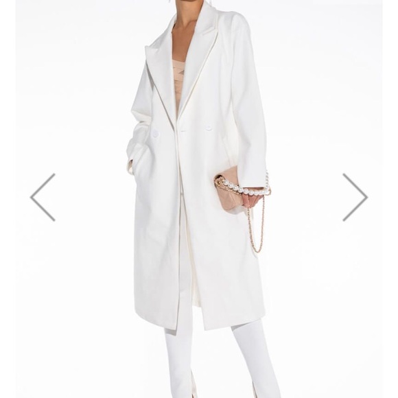 New Akira Long White Trench Coat - Picture 2 of 10